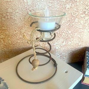 Rustic, Vintage, spiral candle holder.